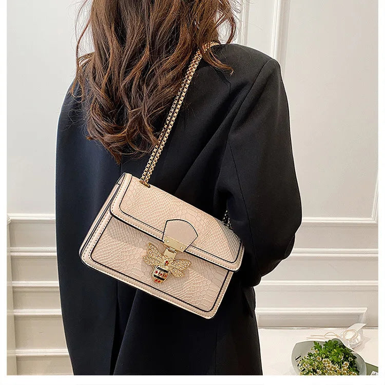 Luxury Crocodile Print Handbag