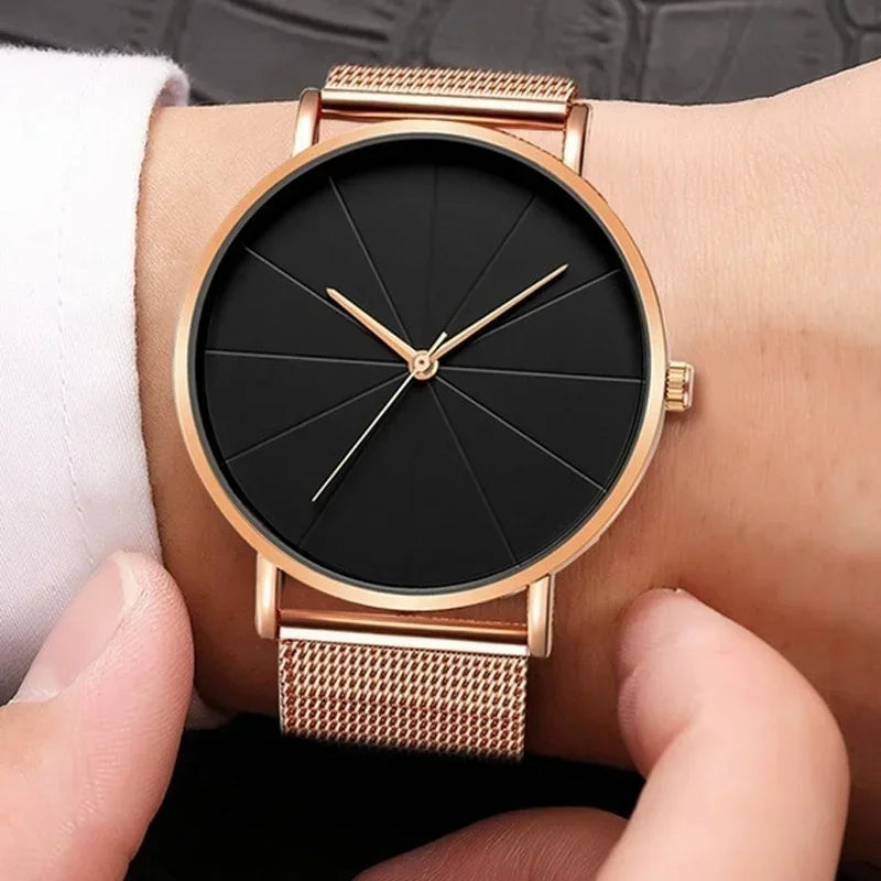 Men's Minimalist Ultra-Thin Mesh Belt Quartz Watch