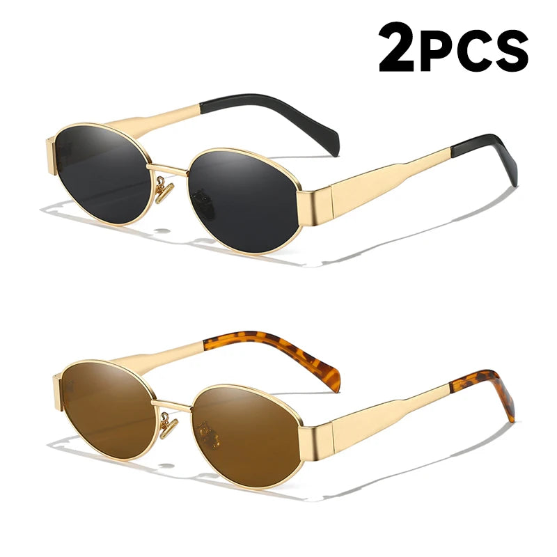 Alloy Oval Sunglasses