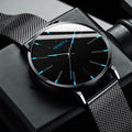 Minimalist Black Quartz Steel Watch