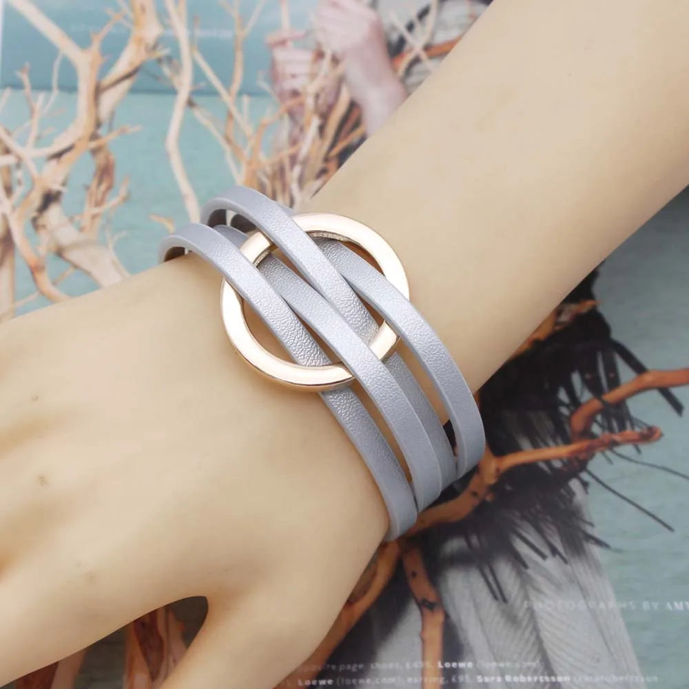 Multilayer Leather Wrap Bracelet