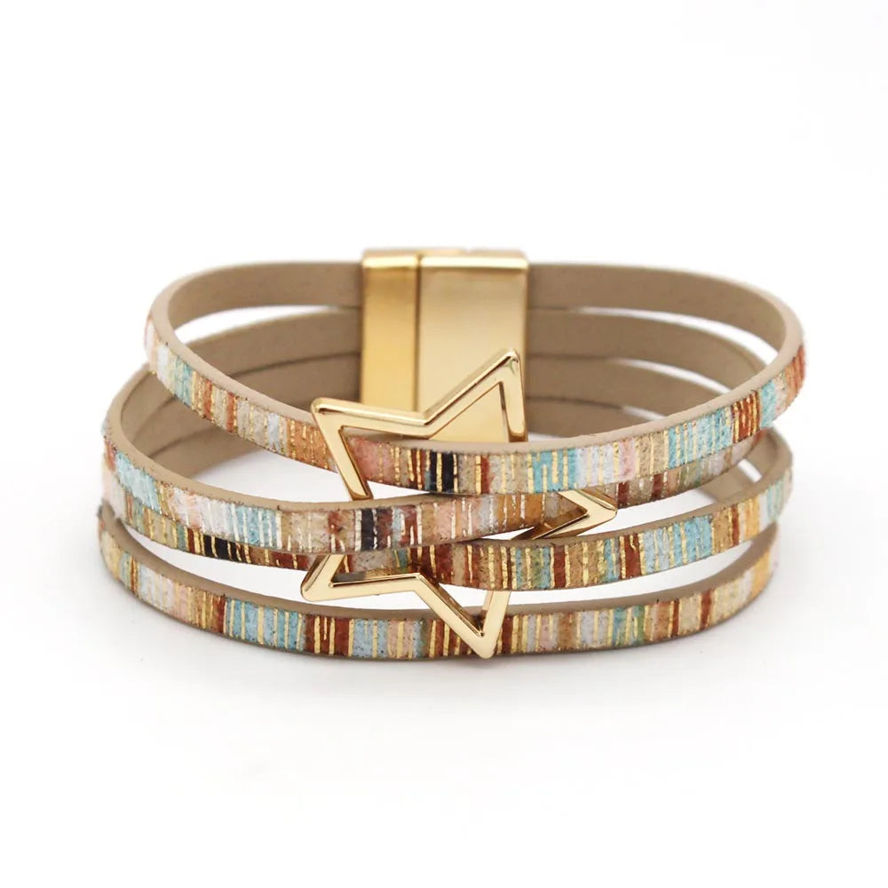 Multilayer Leather Wrap Bracelet