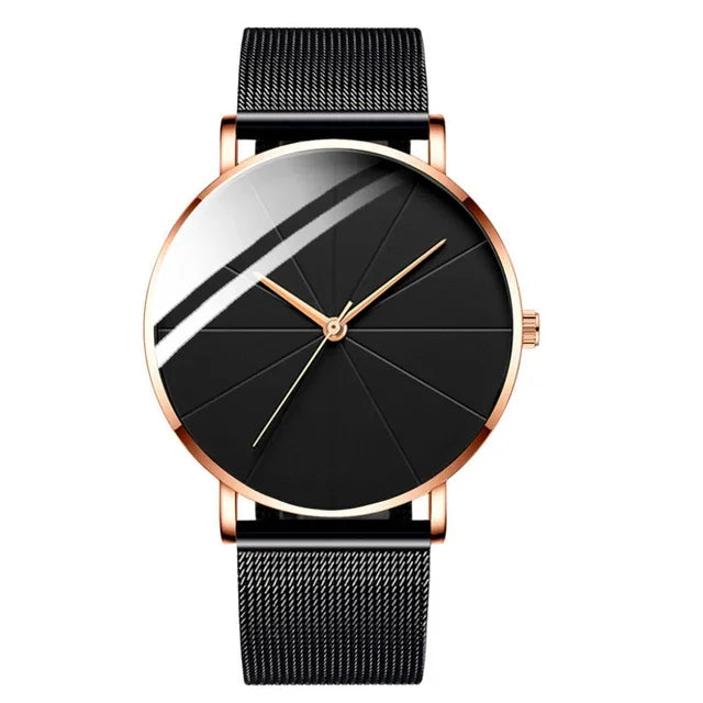 Men's Minimalist Ultra-Thin Mesh Belt Quartz Watch