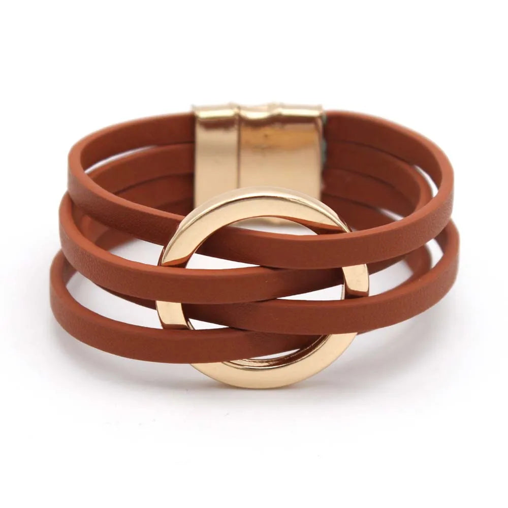 Multilayer Leather Wrap Bracelet
