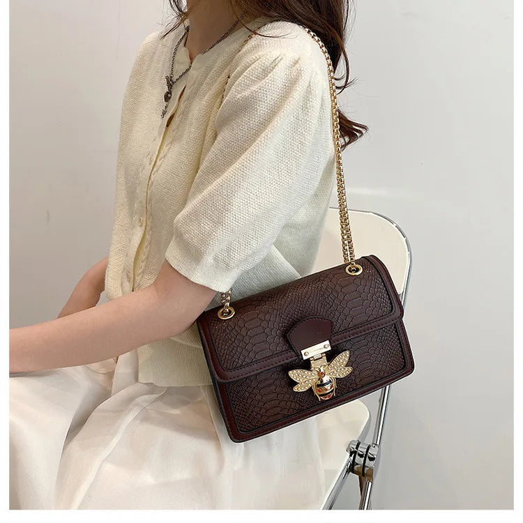 Luxury Crocodile Print Handbag