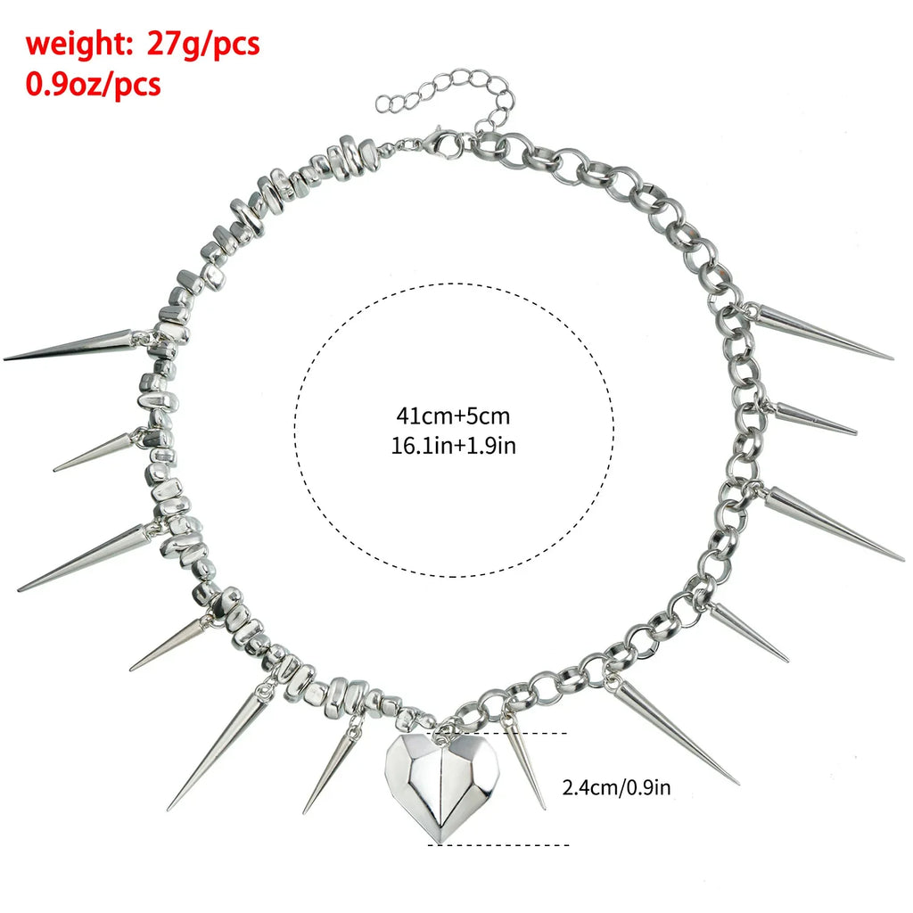Heart Pendant Layered Choker Necklace