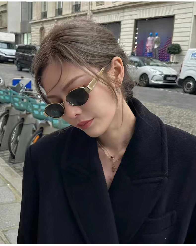 Alloy Oval Sunglasses