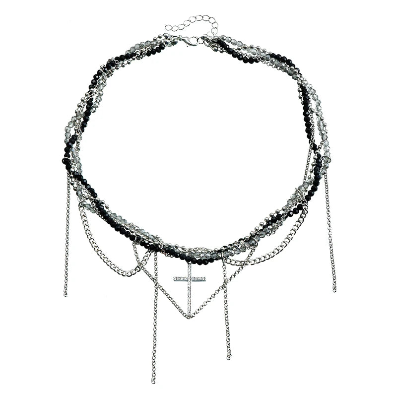 Cross Tassel Necklace