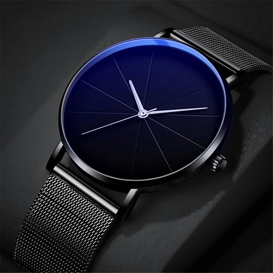 Men's Minimalist Ultra-Thin Mesh Belt Quartz Watch