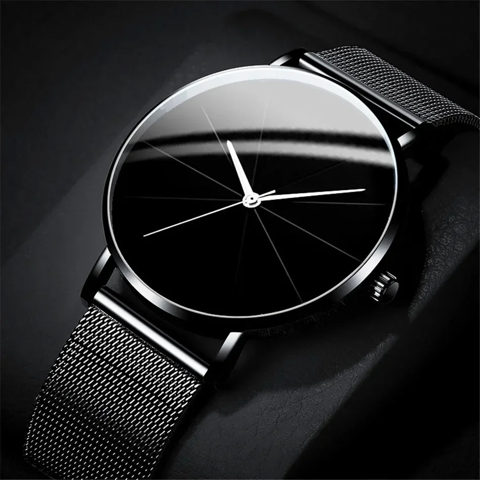 Men's Minimalist Ultra-Thin Mesh Belt Quartz Watch