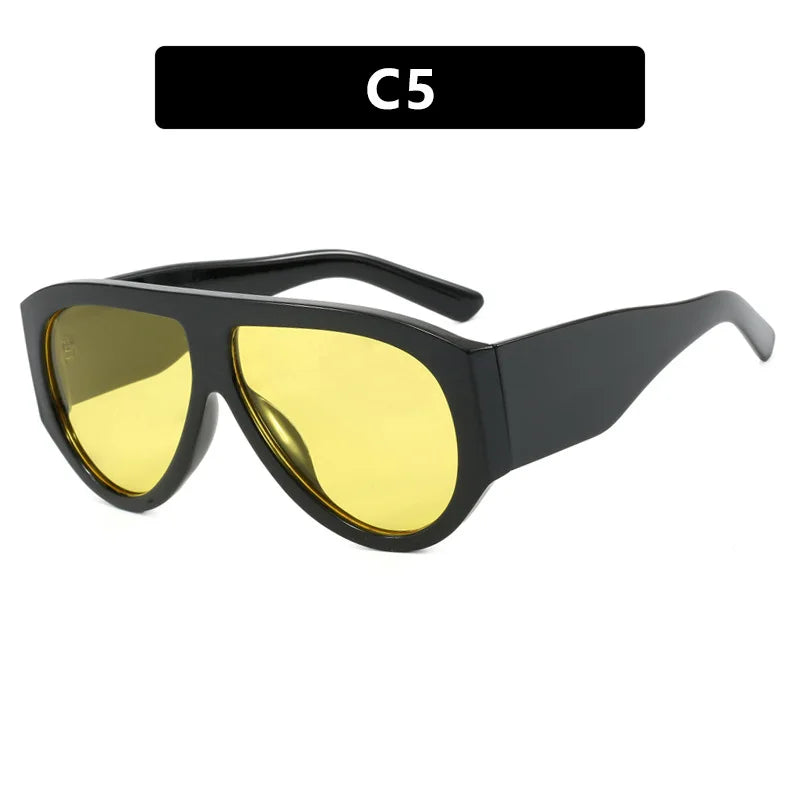 Retro Oversized Oval Sunglasses