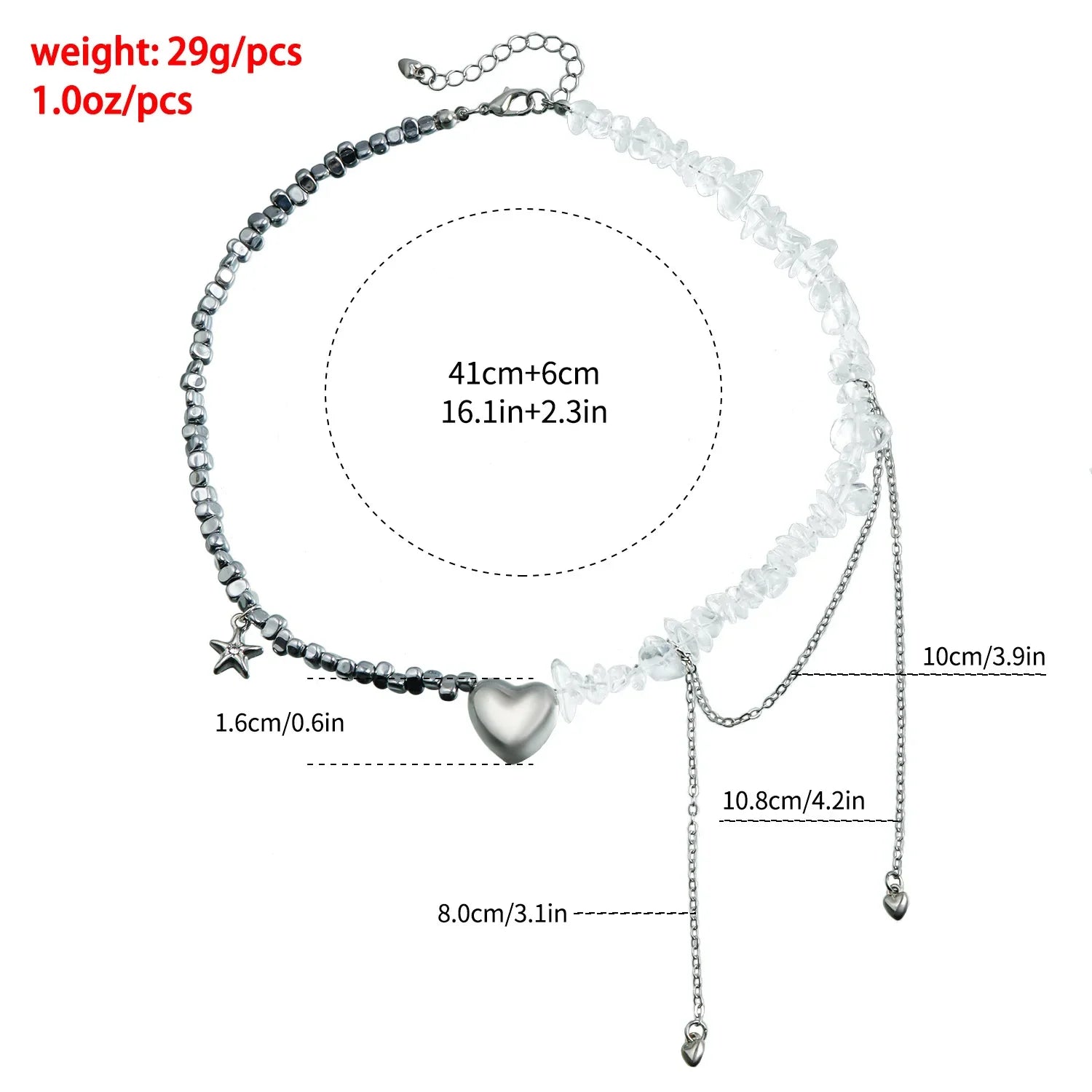 Heart Pendant Layered Choker Necklace
