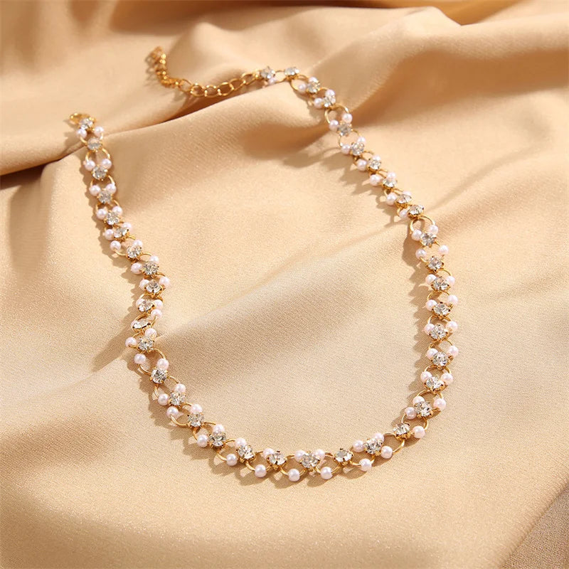 Pearl Cross Choker Necklace