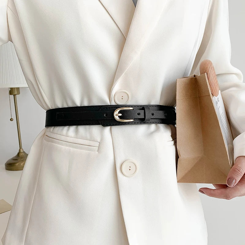 Wide Black Waist Cincher Belt — Women's