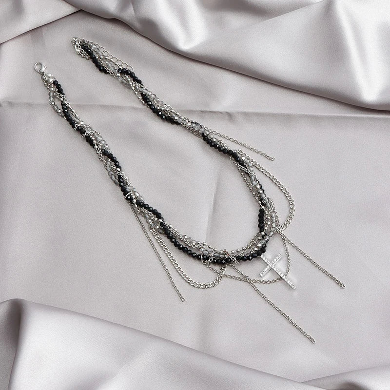 Cross Tassel Necklace