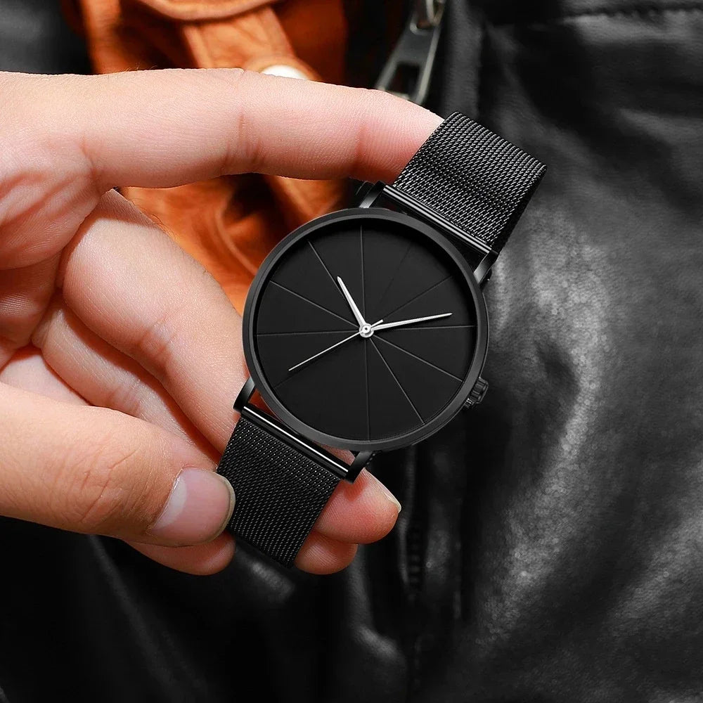 Men's Minimalist Ultra-Thin Mesh Belt Quartz Watch