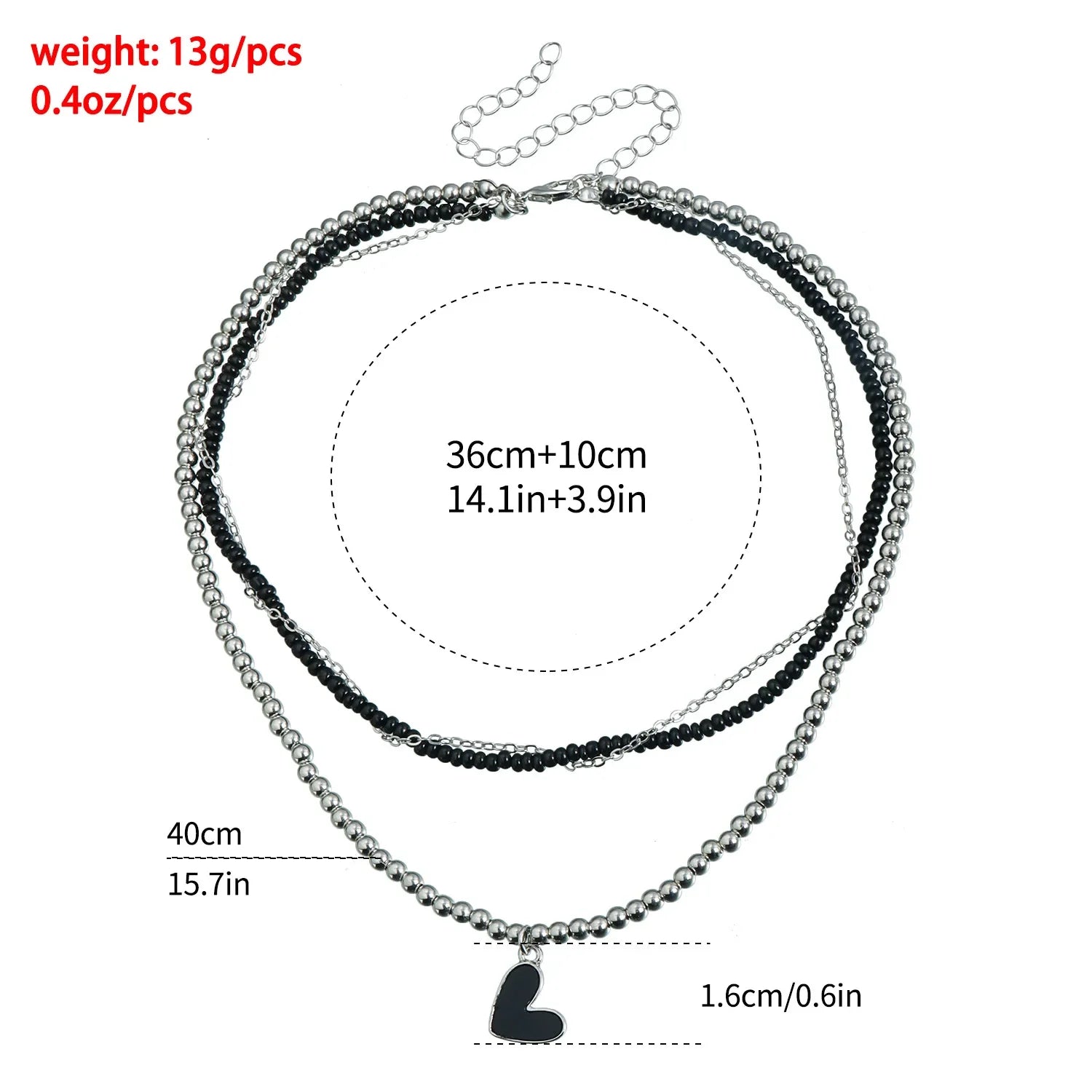 Heart Pendant Layered Choker Necklace